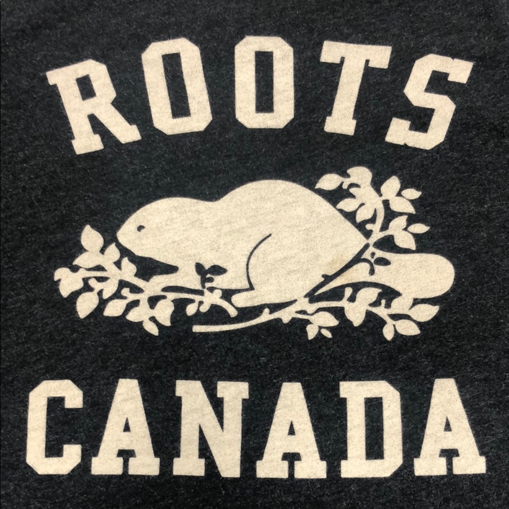 🦫Roots Charcoal Gray Woman’s T-Shirt – Size XS - Picture 4 of 13